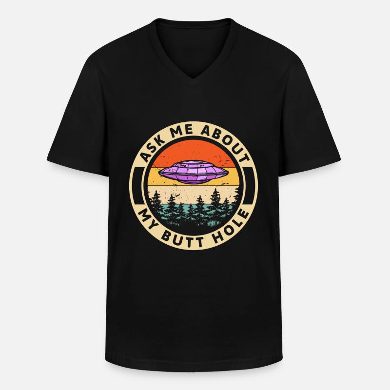 Alien Aliens - Männer-T-Shirt mit V-Ausschnitt - Schwarz