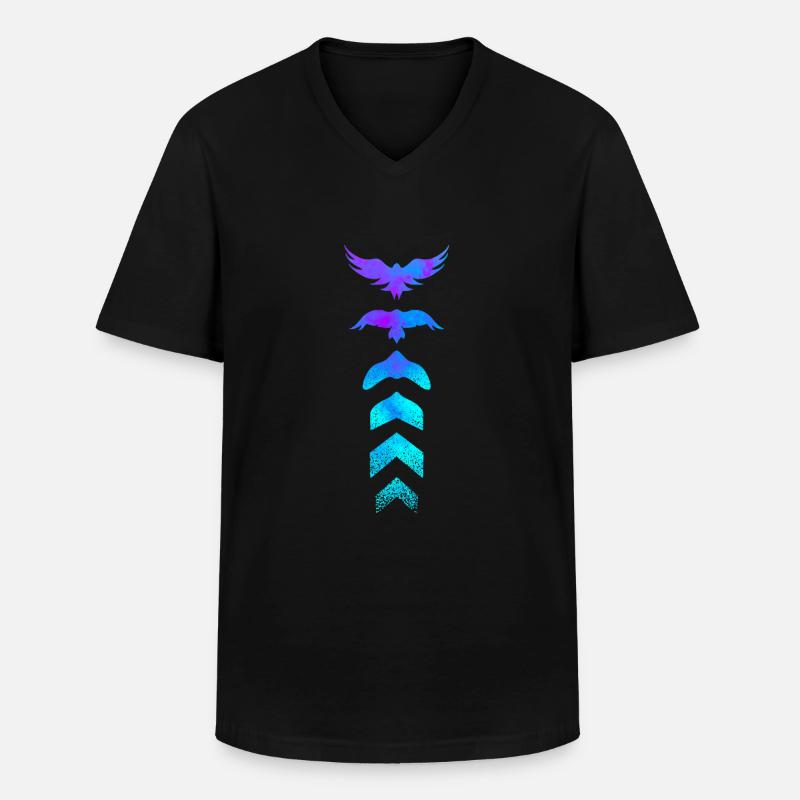 Evolution Silhouette Vogel - Männer-T-Shirt mit V-Ausschnitt - Schwarz