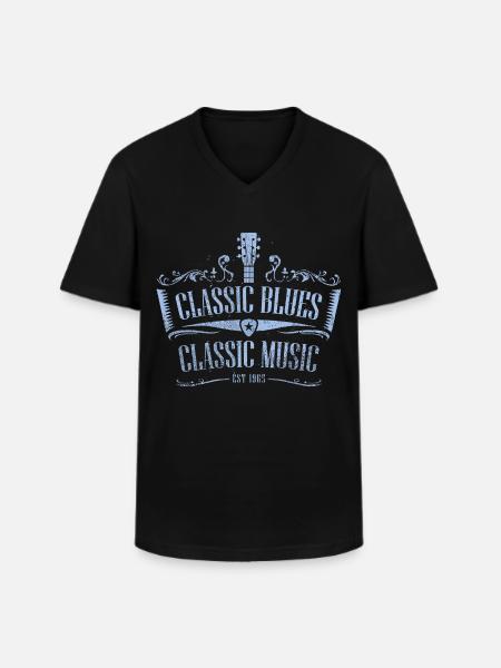 Blues Music Retro - Men's V-Neck T-Shirt - black