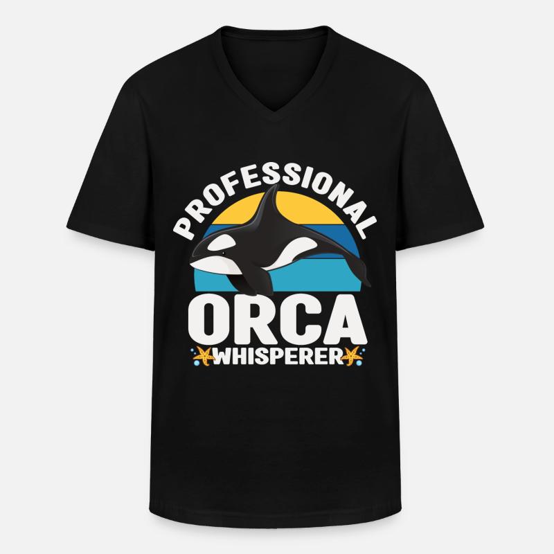 Cetologie - Männer-T-Shirt mit V-Ausschnitt - Schwarz