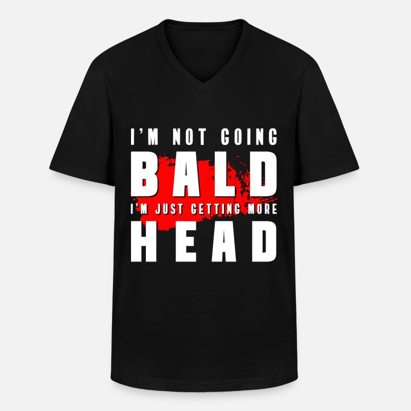 Glatze Mann - Männer-T-Shirt mit V-Ausschnitt - Schwarz