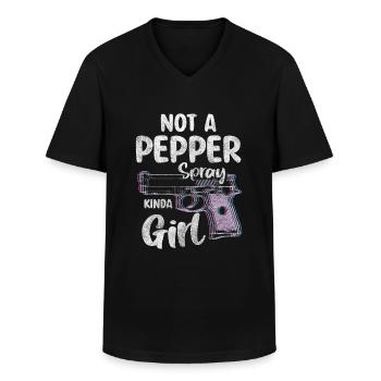 Arme Pistolet Sport Tir Guerre - T-shirt col V Homme - noir - Devant - AI Model Male 178 dark (178cm)