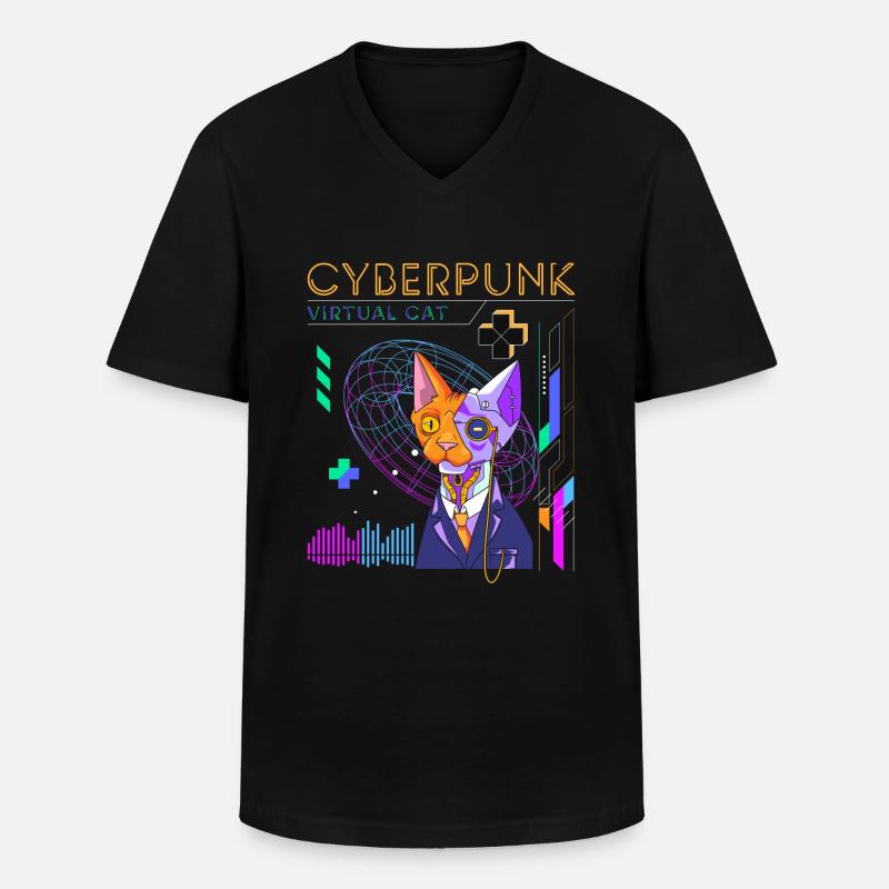 Zukunft Android Technik - Männer-T-Shirt mit V-Ausschnitt - Schwarz