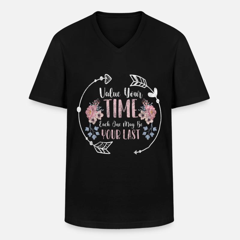 Zeit Lebenszeit Zeitlos - Männer-T-Shirt mit V-Ausschnitt - Schwarz