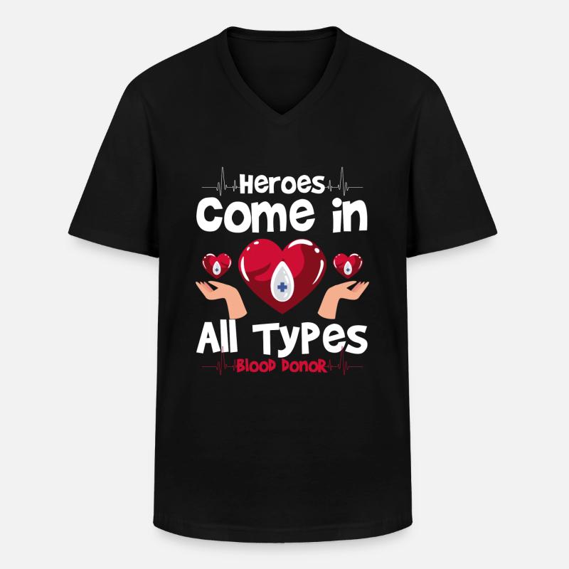 Blutspender Leben Gemeinsam - Männer-T-Shirt mit V-Ausschnitt - Schwarz