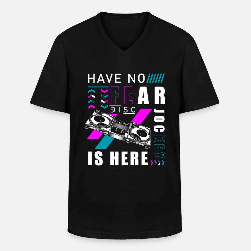 DJ Electro Spaß - Männer-T-Shirt mit V-Ausschnitt - Schwarz