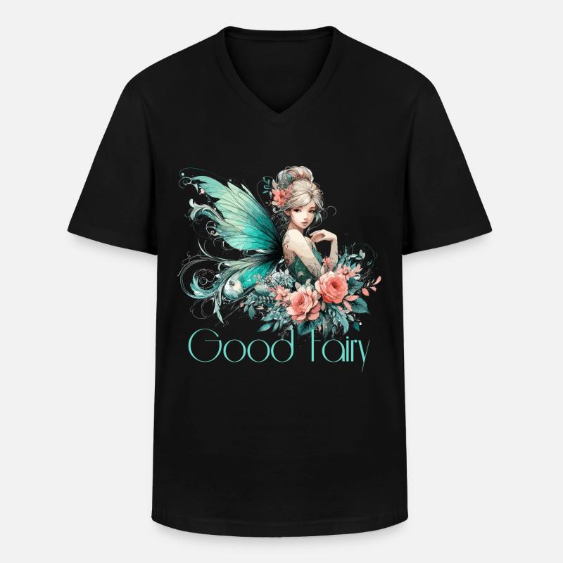 Gute Fee Geschenk - Männer-T-Shirt mit V-Ausschnitt - Schwarz