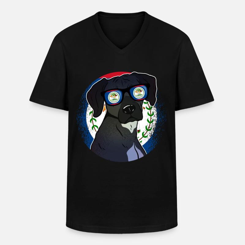 Belize - Männer-T-Shirt mit V-Ausschnitt - Schwarz