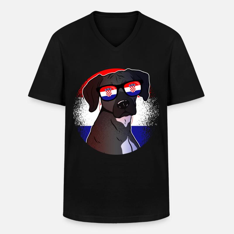 Kroatien - Männer-T-Shirt mit V-Ausschnitt - Schwarz