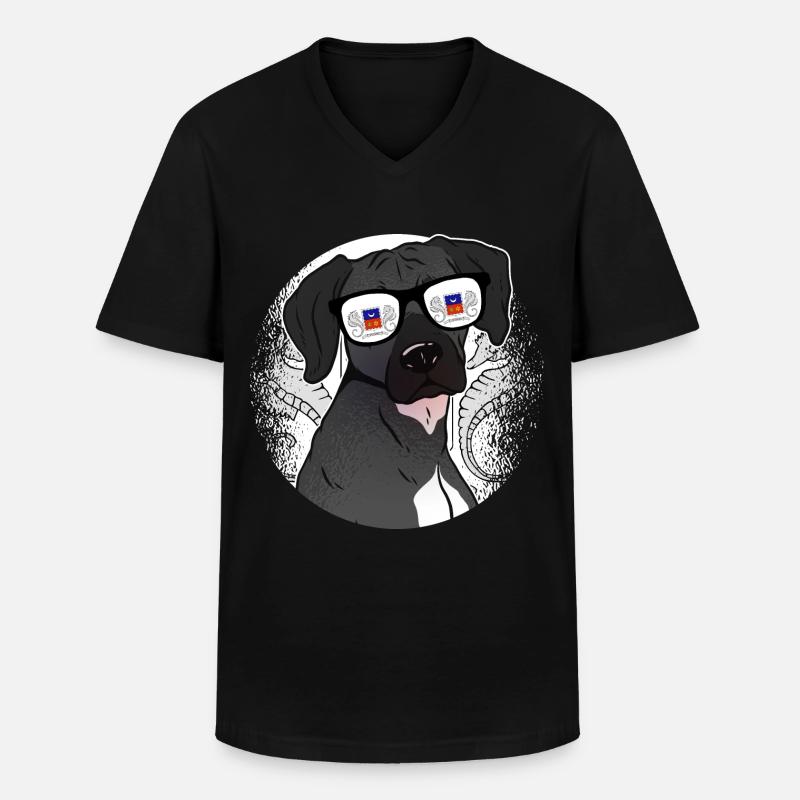 Mayotte - Männer-T-Shirt mit V-Ausschnitt - Schwarz