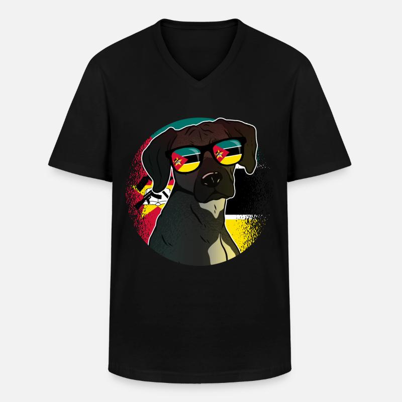 Mosambik - Männer-T-Shirt mit V-Ausschnitt - Schwarz