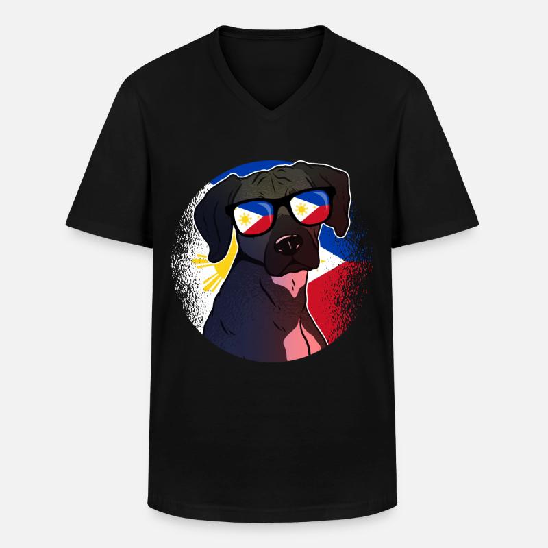 Philippinen - Männer-T-Shirt mit V-Ausschnitt - Schwarz