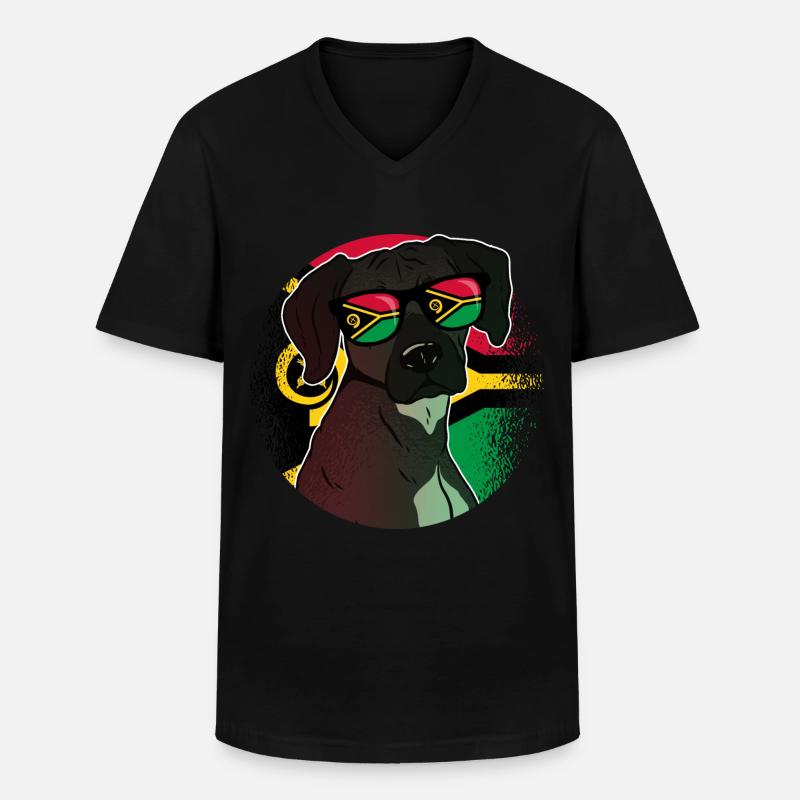 Vanuatu - Männer-T-Shirt mit V-Ausschnitt - Schwarz