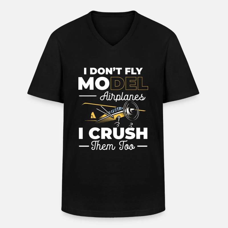 Modellflug Hobby Modellbau - Männer-T-Shirt mit V-Ausschnitt - Schwarz