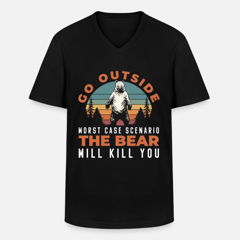 Wild Stark Berlin - Männer-T-Shirt mit V-Ausschnitt - Schwarz