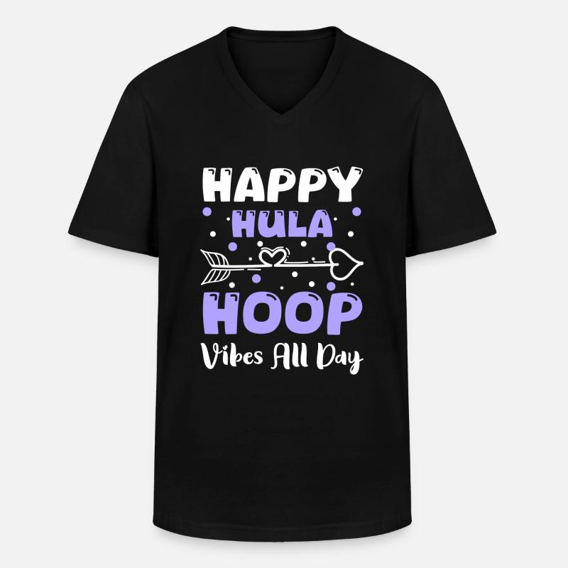 Hulahoop Abnehmen Spaß - Männer-T-Shirt mit V-Ausschnitt - Schwarz