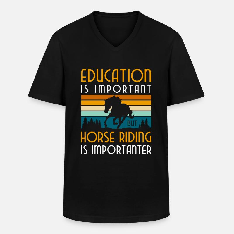 Pferd Hobby Pferdemädchen Springreiten - Männer-T-Shirt mit V-Ausschnitt - Schwarz