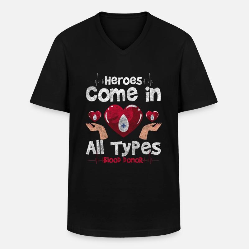 Blutspende Spender Menschen Ehrenamt - Männer-T-Shirt mit V-Ausschnitt - Schwarz