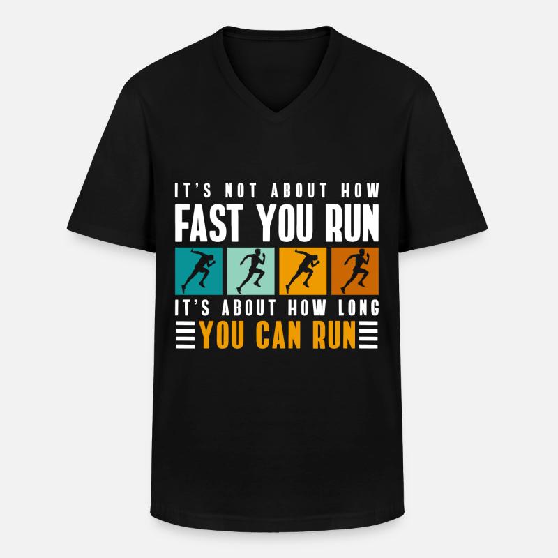 Marathonläufer Sprinter - Männer-T-Shirt mit V-Ausschnitt - Schwarz