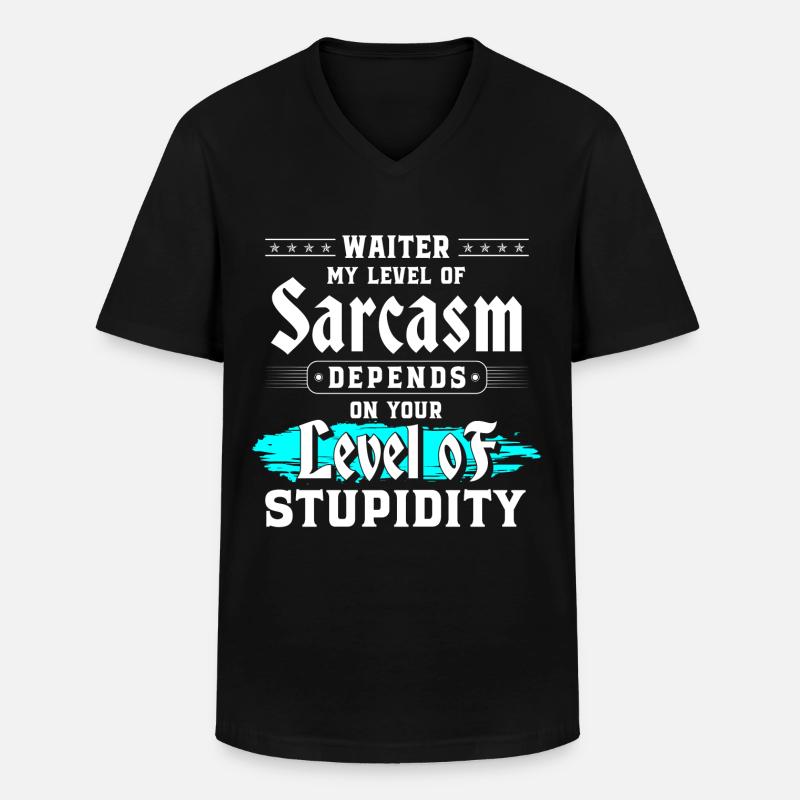 Kellner Restaurant Essen Party - Männer-T-Shirt mit V-Ausschnitt - Schwarz