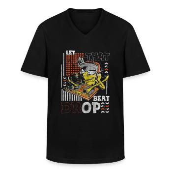 Disc-jockey Musique Foule Vie - T-shirt col V Homme - noir - Devant - AI Model Male 178 dark (178cm)