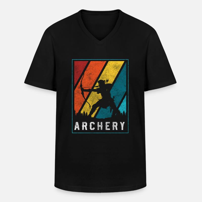 Bogenschießen Zielschießen Treffer - Männer-T-Shirt mit V-Ausschnitt - Schwarz