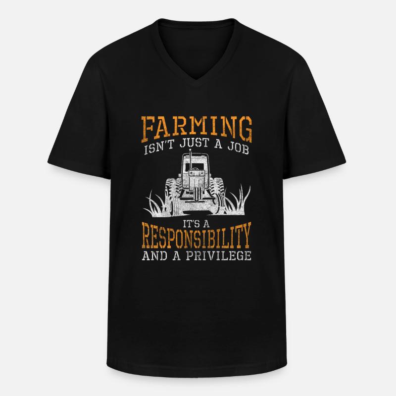 Bauer Bauernhof Mistgabel Berufung - Männer-T-Shirt mit V-Ausschnitt - Schwarz