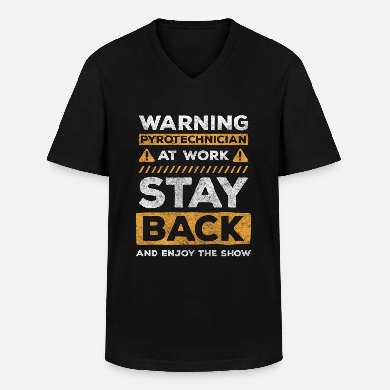 Pyro Neujahr Wunderschön Stadion - Männer-T-Shirt mit V-Ausschnitt - Schwarz