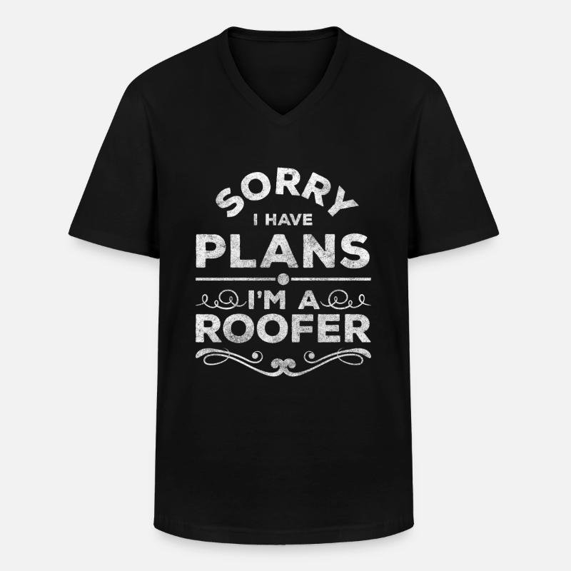Dachdecker Baustelle Häuser Dachrinne - Männer-T-Shirt mit V-Ausschnitt - Schwarz
