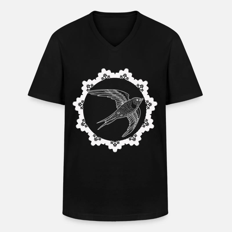 Vogel - Naturschutz Tierfreund - Männer-T-Shirt mit V-Ausschnitt - Schwarz