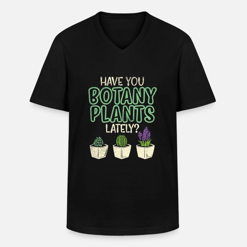 Botanische Pflanzen - Männer-T-Shirt mit V-Ausschnitt - Schwarz