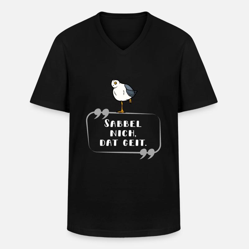 Sabbel nich hell - Männer-T-Shirt mit V-Ausschnitt - Schwarz