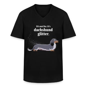 Dachshund Glitter Lustiges Hundedesign - Männer-T-Shirt mit V-Ausschnitt - Schwarz - Vorne - AI Model Male 178 dark (178cm)