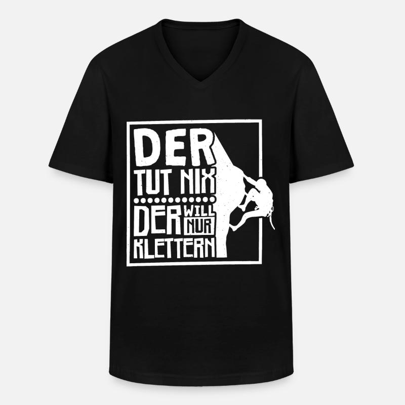 Berg Klettern Bergsteigen Kletterer - Männer-T-Shirt mit V-Ausschnitt - Schwarz