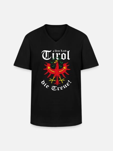 Dem Land Tirol die Treue Tiroler Adler Spruch - Männer-T-Shirt mit V-Ausschnitt - Schwarz