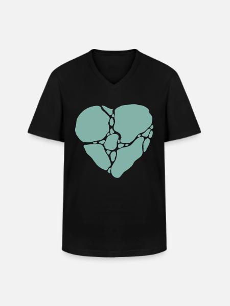 Broken Heart Love T-shirt - Men's V-Neck T-Shirt - black