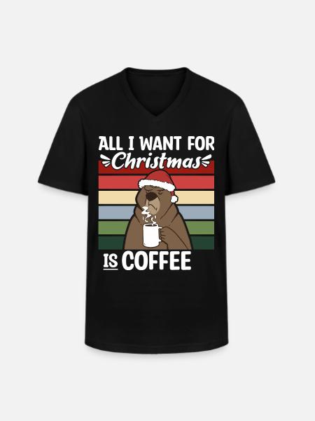 Retro Christmas Saying - Men's V-Neck T-Shirt - black