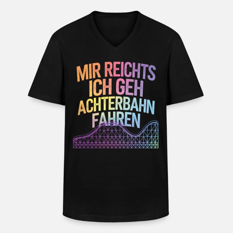 Achterbahn Freizeitpark Roller Coaster - Männer-T-Shirt mit V-Ausschnitt - Schwarz