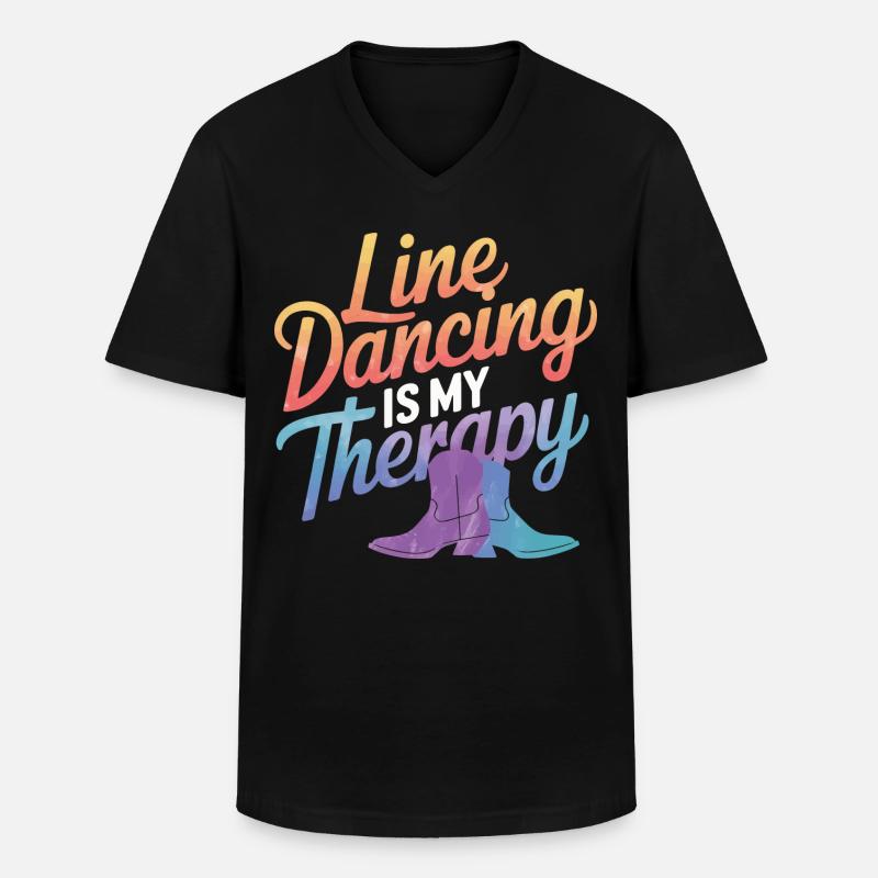 Line Dancing Tanzen Tänzer - Männer-T-Shirt mit V-Ausschnitt - Schwarz