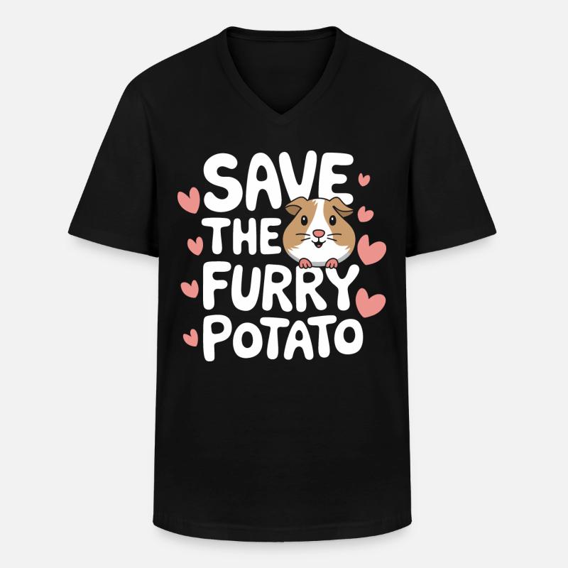 Meerschweinchen - Männer-T-Shirt mit V-Ausschnitt - Schwarz