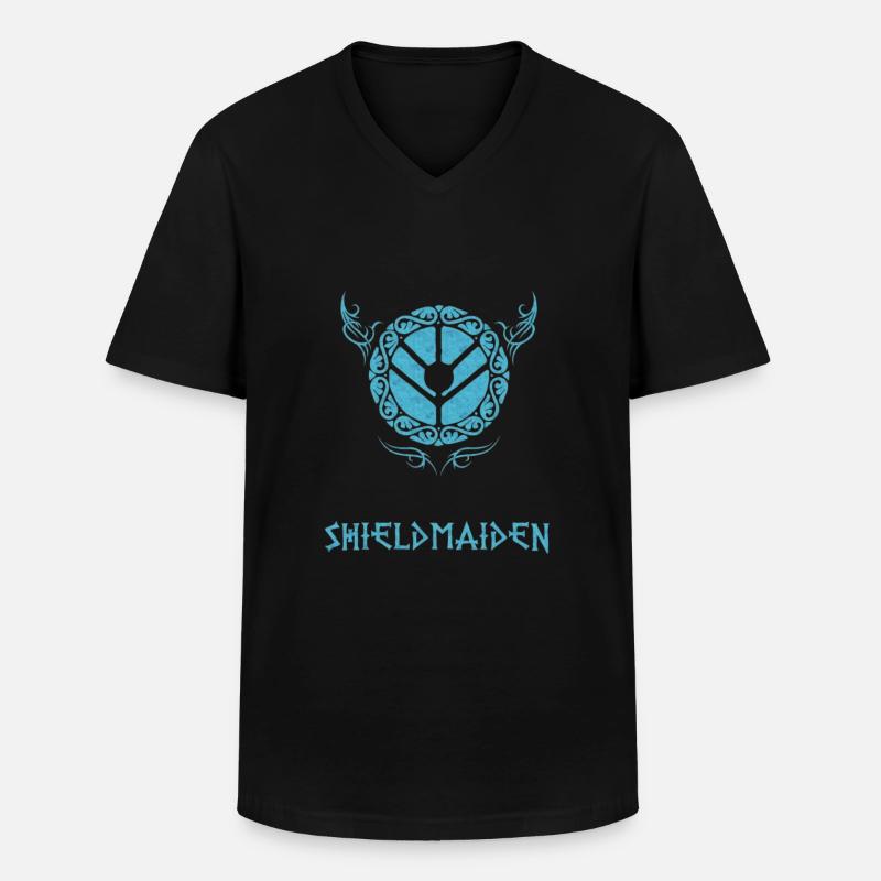 SHIELDMAIDEN - Männer-T-Shirt mit V-Ausschnitt - Schwarz