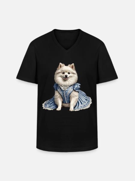 Noble dog - Men's V-Neck T-Shirt - black