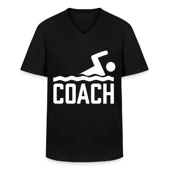 Schwimmtrainer Schwimmlehrer Schwimmen Schwimmkurs - Männer-T-Shirt mit V-Ausschnitt - Schwarz - Vorne - AI Model Male 178 dark (178cm)