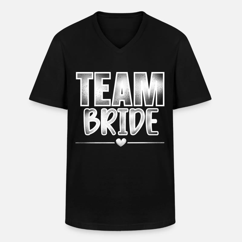 Team Braut - Männer-T-Shirt mit V-Ausschnitt - Schwarz