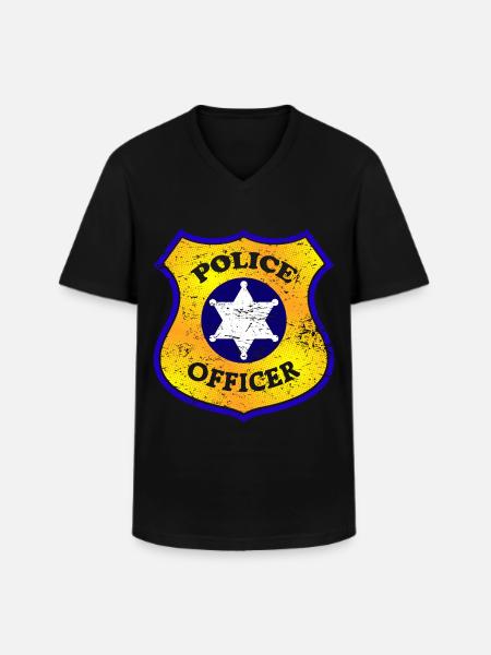 Polizei Polizist - Männer-T-Shirt mit V-Ausschnitt - Schwarz