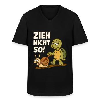 Zieh Nicht So Schildkröte Spruch Schnecke Wandern - Männer-T-Shirt mit V-Ausschnitt - Schwarz - Vorne - AI Model Male 178 dark (178cm)