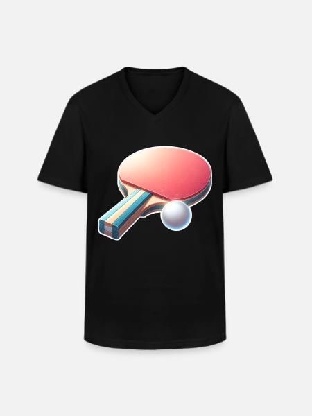 Table tennis - Men's V-Neck T-Shirt - black