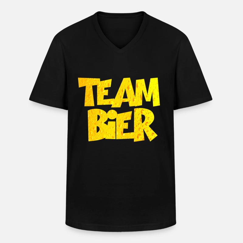 Team Bier - Männer-T-Shirt mit V-Ausschnitt - Schwarz