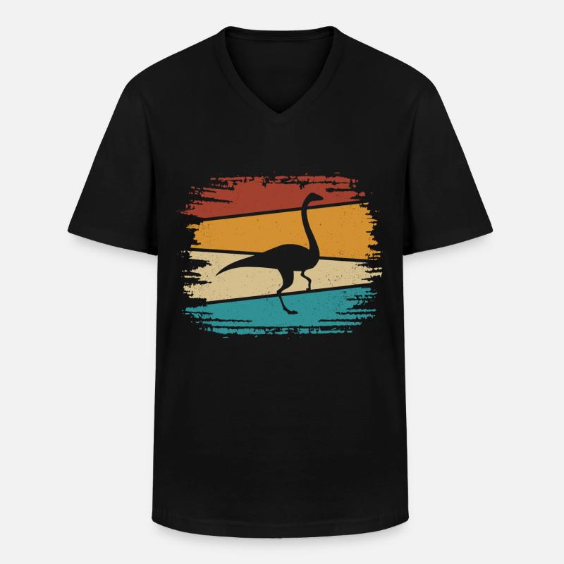 Dinosaurier - Männer-T-Shirt mit V-Ausschnitt - Schwarz