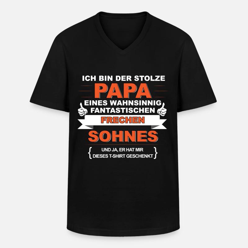 papa sohn - Männer-T-Shirt mit V-Ausschnitt - Schwarz